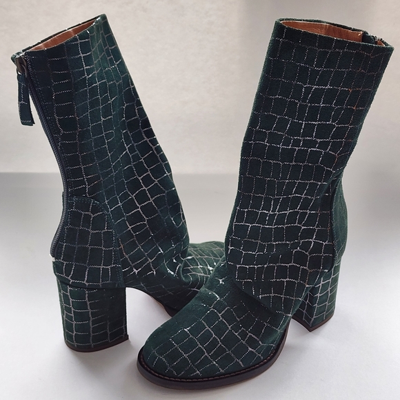 Free People Date Night Elle Slouchy Boots Pine Diamonds New! - Picture 1 of 12